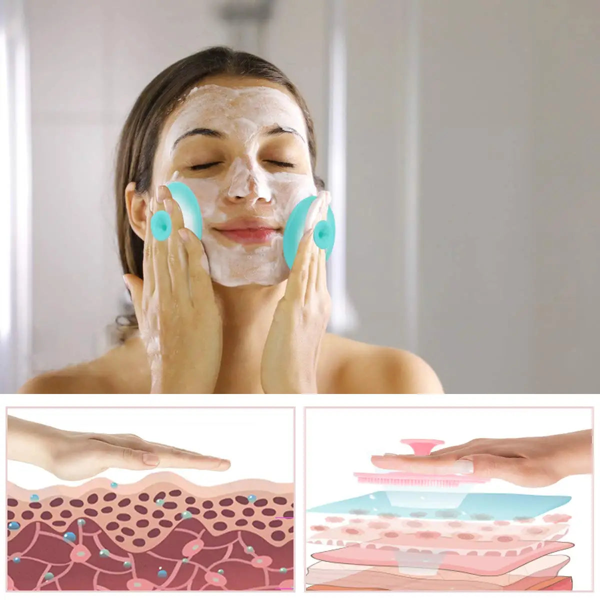 Silicone Face Cleansing Brush Lip Scrub Brush Facial Deep Pore Skincare Scrub Cleanser Tool Beauty Soft Deep Cleaning Exfoliator