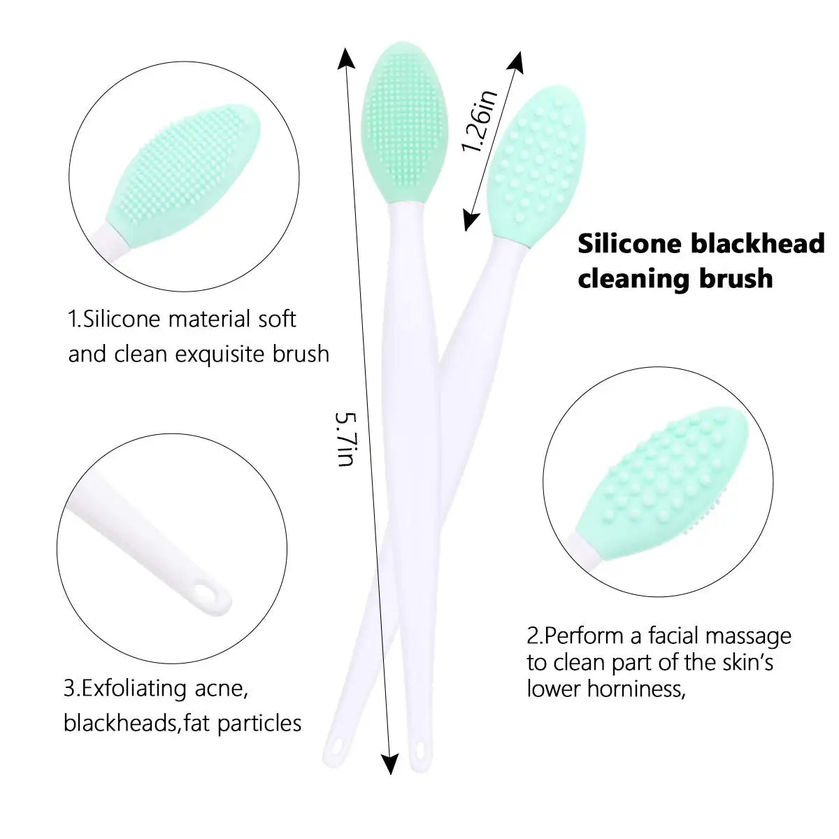 Silicone Face Cleansing Brush Lip Scrub Brush Facial Deep Pore Skincare Scrub Cleanser Tool Beauty Soft Deep Cleaning Exfoliator