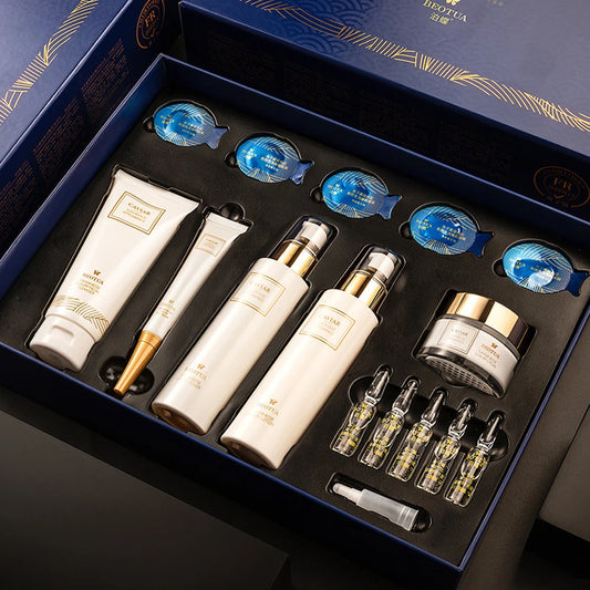 15Pcs Facial Skin Care Set Caviar Essence Moisturizing Whitening Anti Aging Beauty Health Korean Cosmetics Skincare Kit