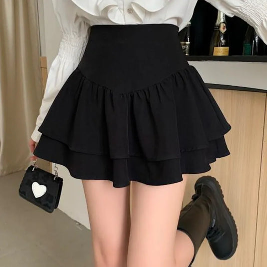 Woman Mini Skirts Cute Kawaii Tight Women's High Waist A Line Skirt Black Summer 2023 Chic Korean Elegant Quality Clothes
